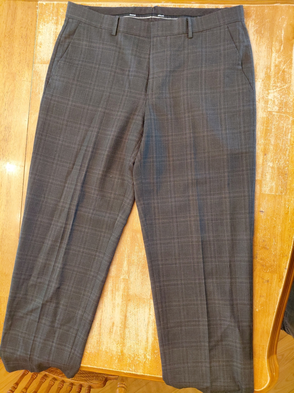Murano Men's Charcoal Plaid Dress Pants